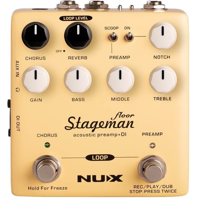 NUX STAGEMAN FLOOR Stageman Floor Acoustic Preamp & DI + looper - vaiconlasigla