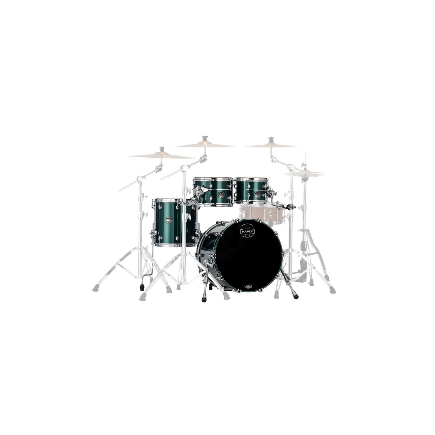 MAPEX IT SE504XMPQ SATURN EVOLUTION MAPLE FUSION 4 PEZZI BRUNSWICK GREEN - vaiconlasigla