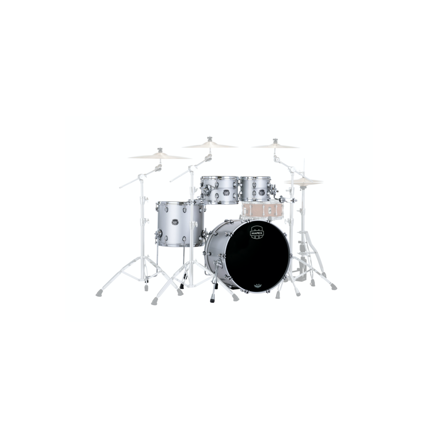 MAPEX IT SE529XMPD SATURN EVOLUTION MAPLE ROCK 4 PEZZI IRIDIUM SILVER - vaiconlasigla