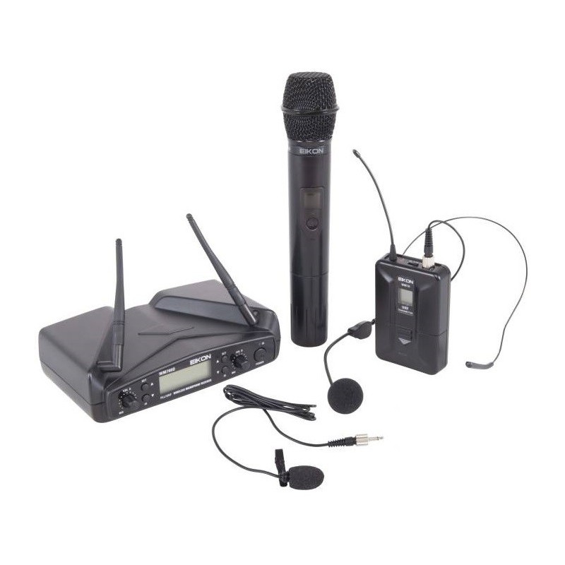 EIKON WM700D KIT, Radiomicrofono a mano+headset doppio canale - vaiconlasigla