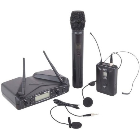 EIKON WM700D KIT, Radiomicrofono a mano+headset doppio canale - vaiconlasigla