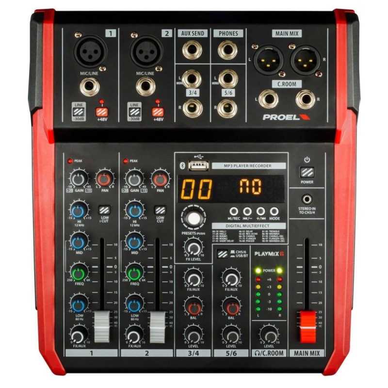 PROEL PLAYMIX6, Mixer compatto 6 canali - vai con la sigla