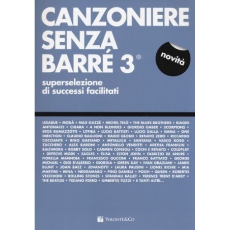 Canzoniere senza barré 3. Superselezione di successi facilitati - vai con la sigla