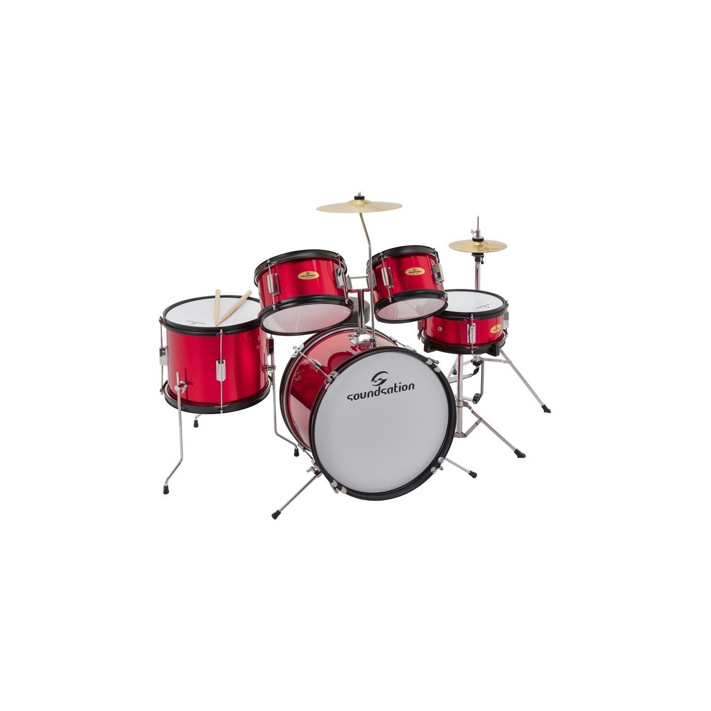 SOUNDSATION JDK100-MR Drum Set 5 pcs junior metallic red - vai con la sigla