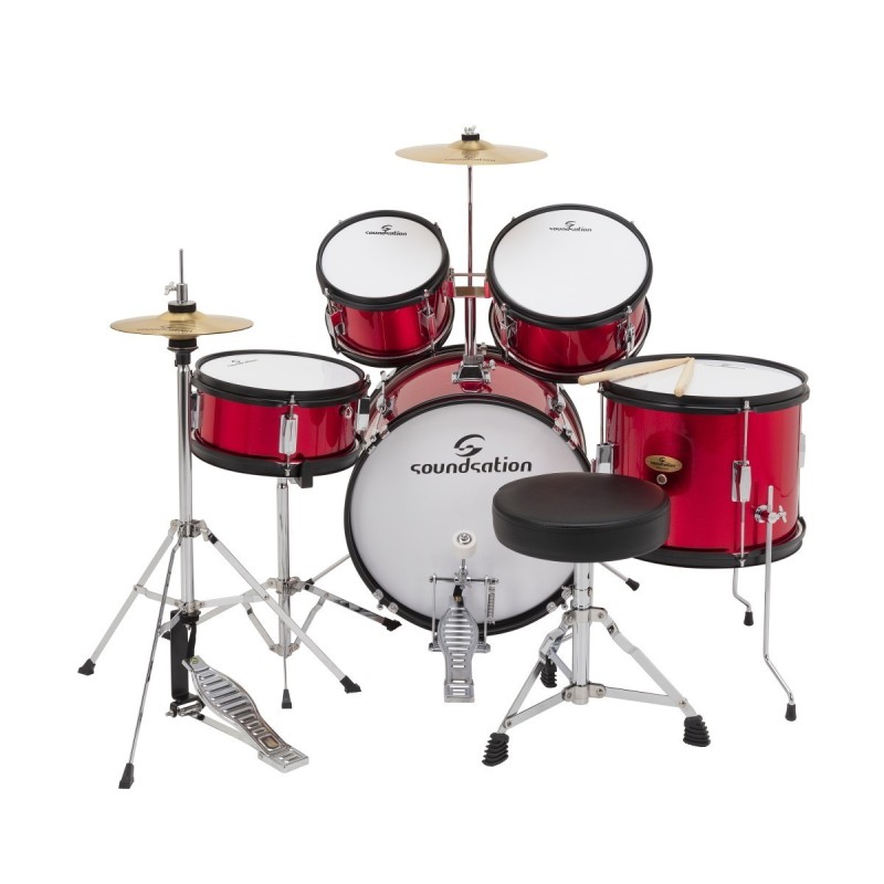 SOUNDSATION JDK100-MR Drum Set 5 pcs junior metallic red - vaiconlasigla