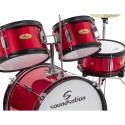 SOUNDSATION JDK100-MR Drum Set 5 pcs junior metallic red - vai con la sigla