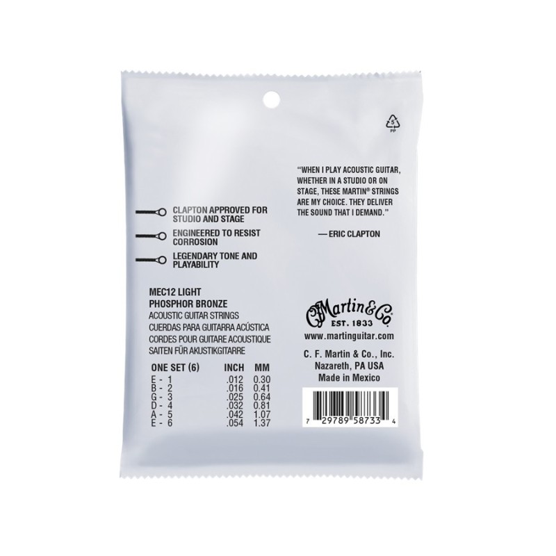 MARTIN MEC12 CLAPTON'S CHOICE LIGHT PHOSPHOR BRONZE 12-54 - vai con la sigla