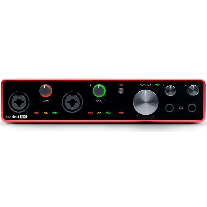 FOCUSRITE Scarlett 8i6 (3rd gen), Interfaccia Audio USB 8 IN / 6 OUT con porta USB-C - vai con la sigla