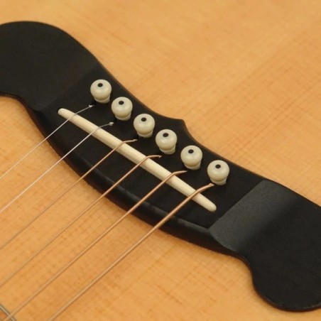 D'Addario PWPS12, 7 pioli per ponte stampati a iniezione e 1 bottone avorio con inserto nero - vai con la sigla