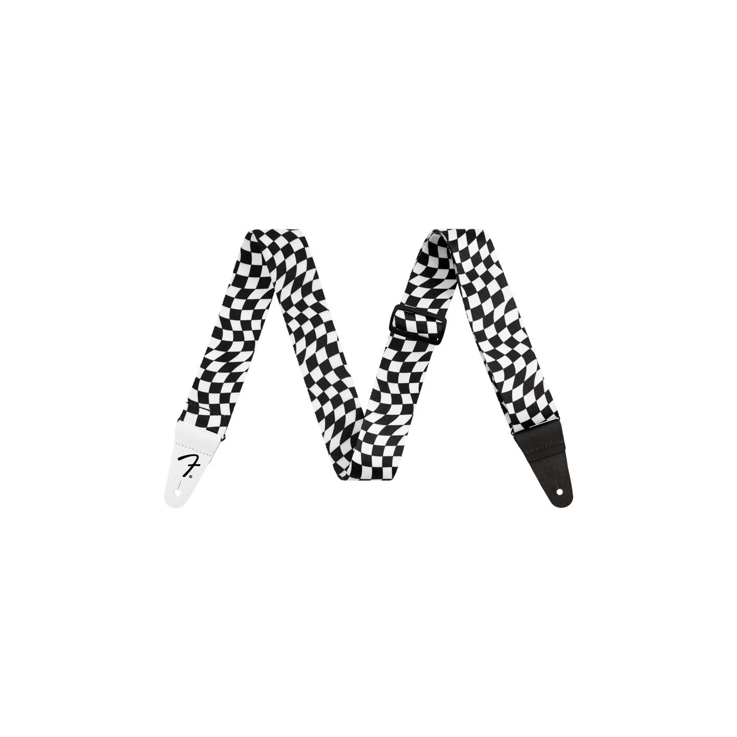FENDER Wavy Checkerboard Polyester Strap, Black/White - vai con la sigla