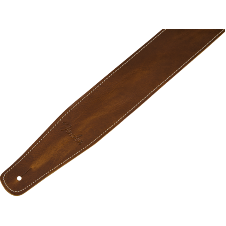 FENDER Broken-In Leather Strap, Tan, 2.5" - vai con la sigla