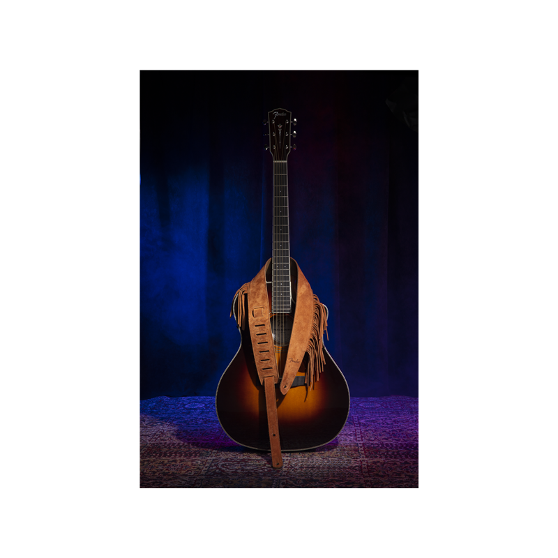 FENDER Suede Fringe Strap, Brown, 2.5" - vai con la sigla