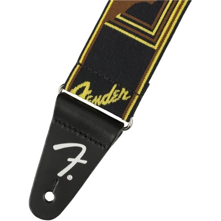 FENDER Tracolla Weighless  , Black / Yellow / Brown - vai con la sigla