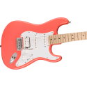 FENDER Squier Sonic® Stratocaster HSS, Maple Fingerboard, White Pickguard, Tahitian Coral - vai con la sigla