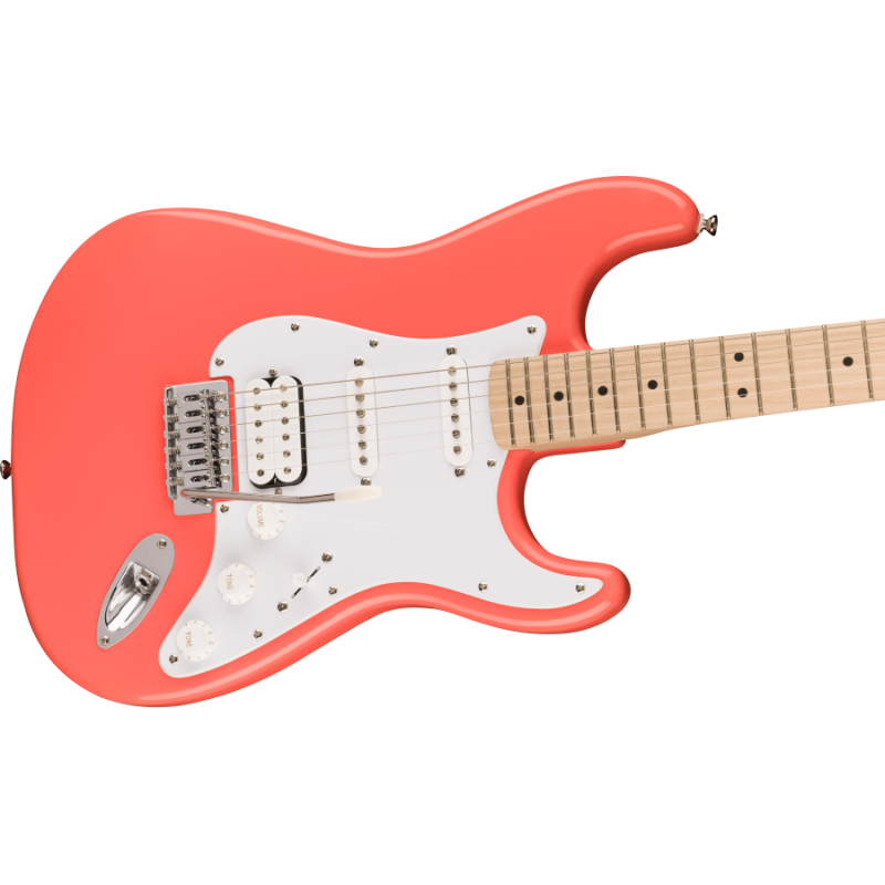 FENDER Squier Sonic® Stratocaster HSS, Maple Fingerboard, White Pickguard, Tahitian Coral - vai con la sigla
