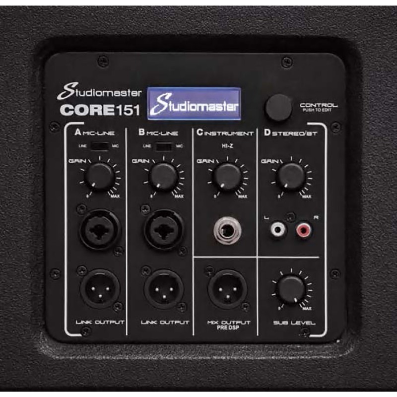 SISTEMA ATTIVO STUDIOMASTER CORE151 ARRAY COMPATTO CON SUB 15" E DSP