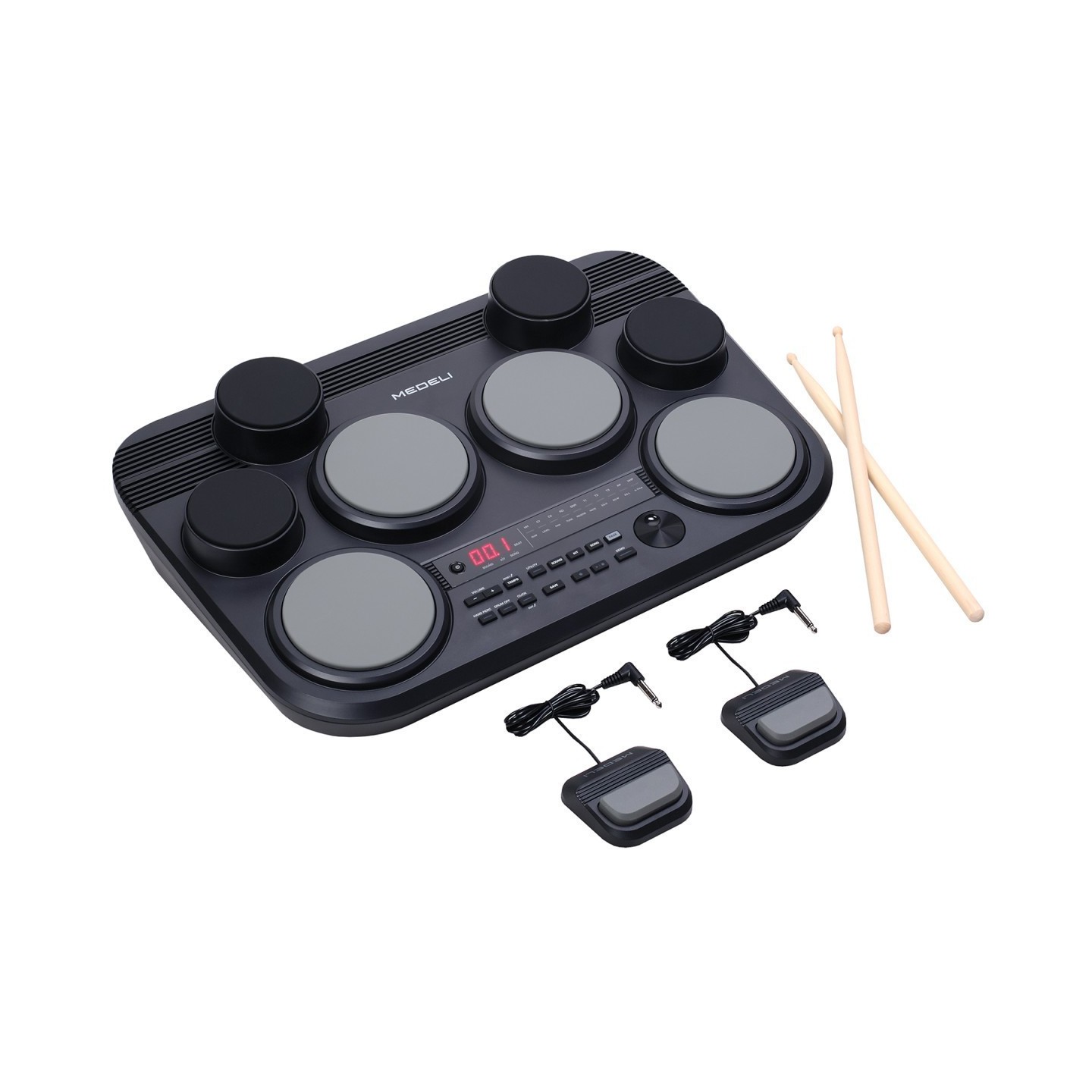 MEDELI DD225 8 PAD ELECTRONIC DRUMKIT w/POWER ADAPTOR