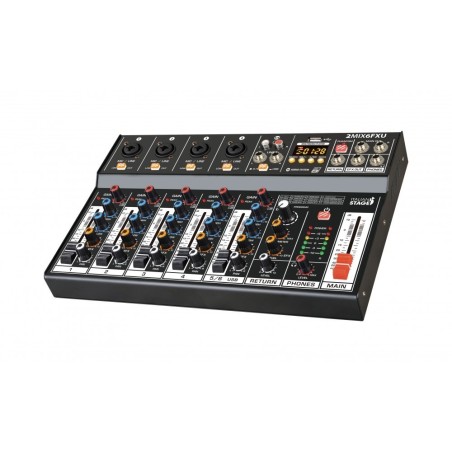 ITALIAN STAGE IS 2MIX6FXU Mixer Audio Stereo, 6 Canali con DSP Effetti - vai con la sigla
