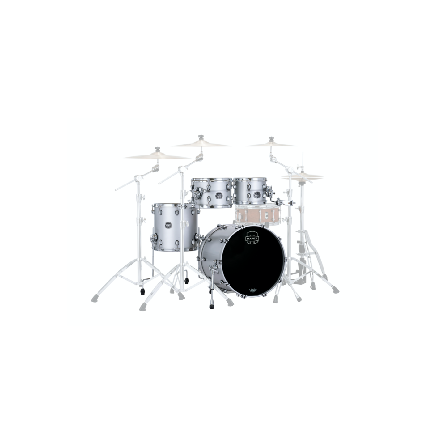 MAPEX IT SE504XBPD SATURN EVOLUTION BIRCH FUSION 4 PEZZI IRIDIUM SILVER