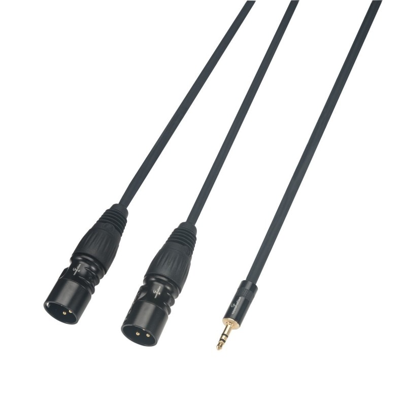 SOUNDSATION WM-MJ2XLR30Cavo adattatore Mini jack stereo 3.5 - 2 x XLR maschio / 3 mt - vaiconlasigla