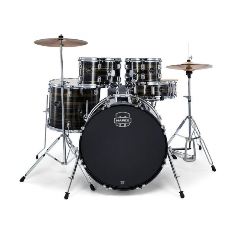 MAPEX IT CM5044FTCFJ COMET FUSION 5 PEZZI EBONY YELLOW GRAIN CON HARDWARE E PIATTI