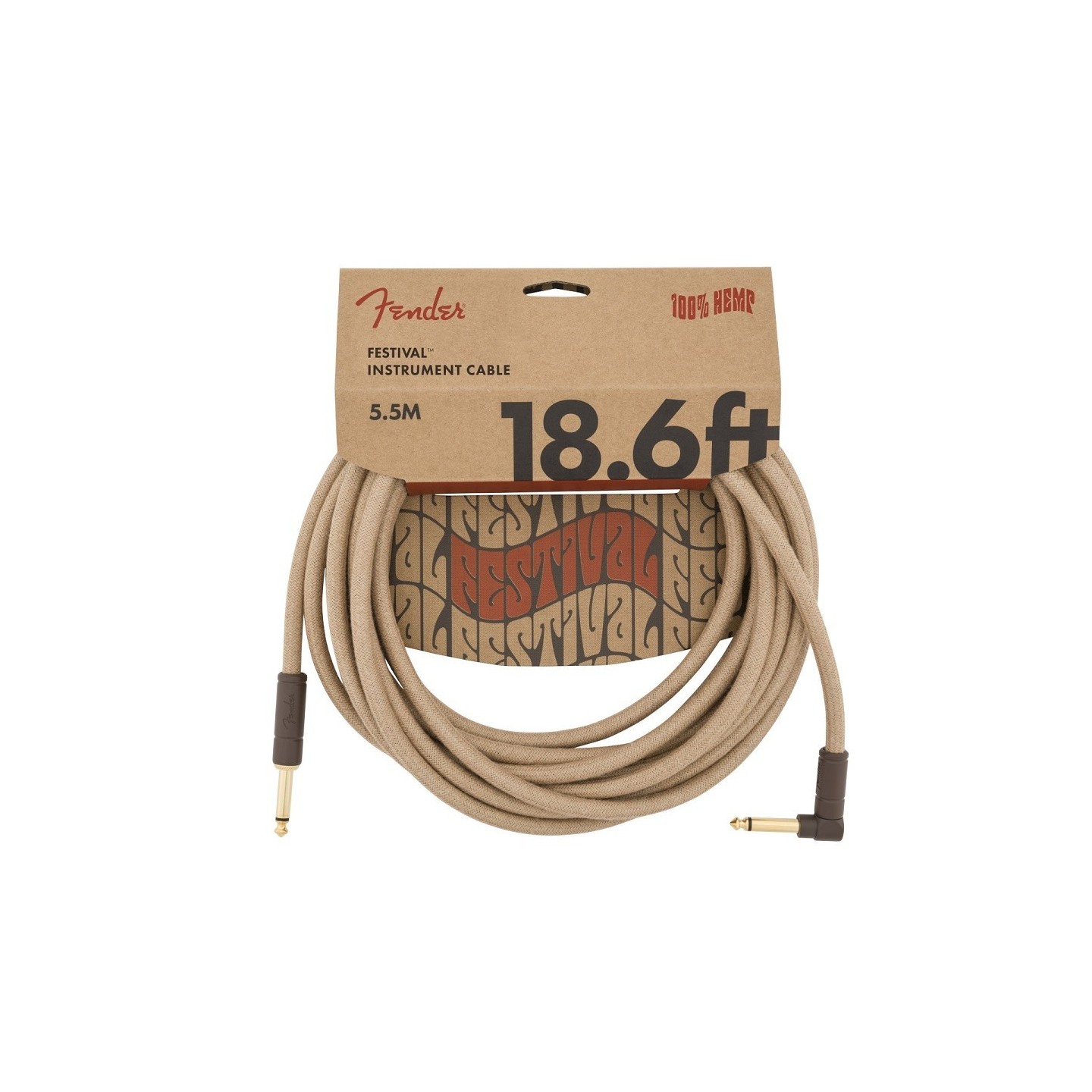 FENDER FESTIVAL HEMP INSTRUMENT CABLES 5,5 mt - vaiconlasigla