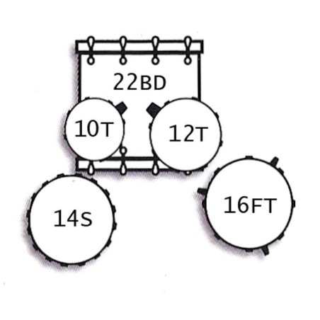 TAMBURO T5 DRUM SET DARK EDITION ROCK 22