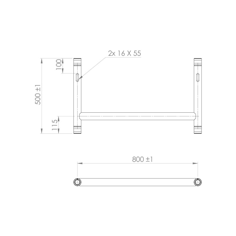 MODULA H-Tube 50x80 cm nera