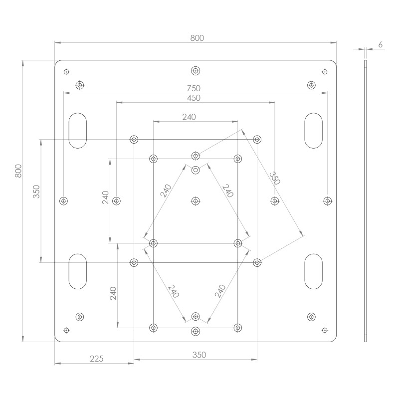MODULA Steel plate measuring 80x80 cm in black