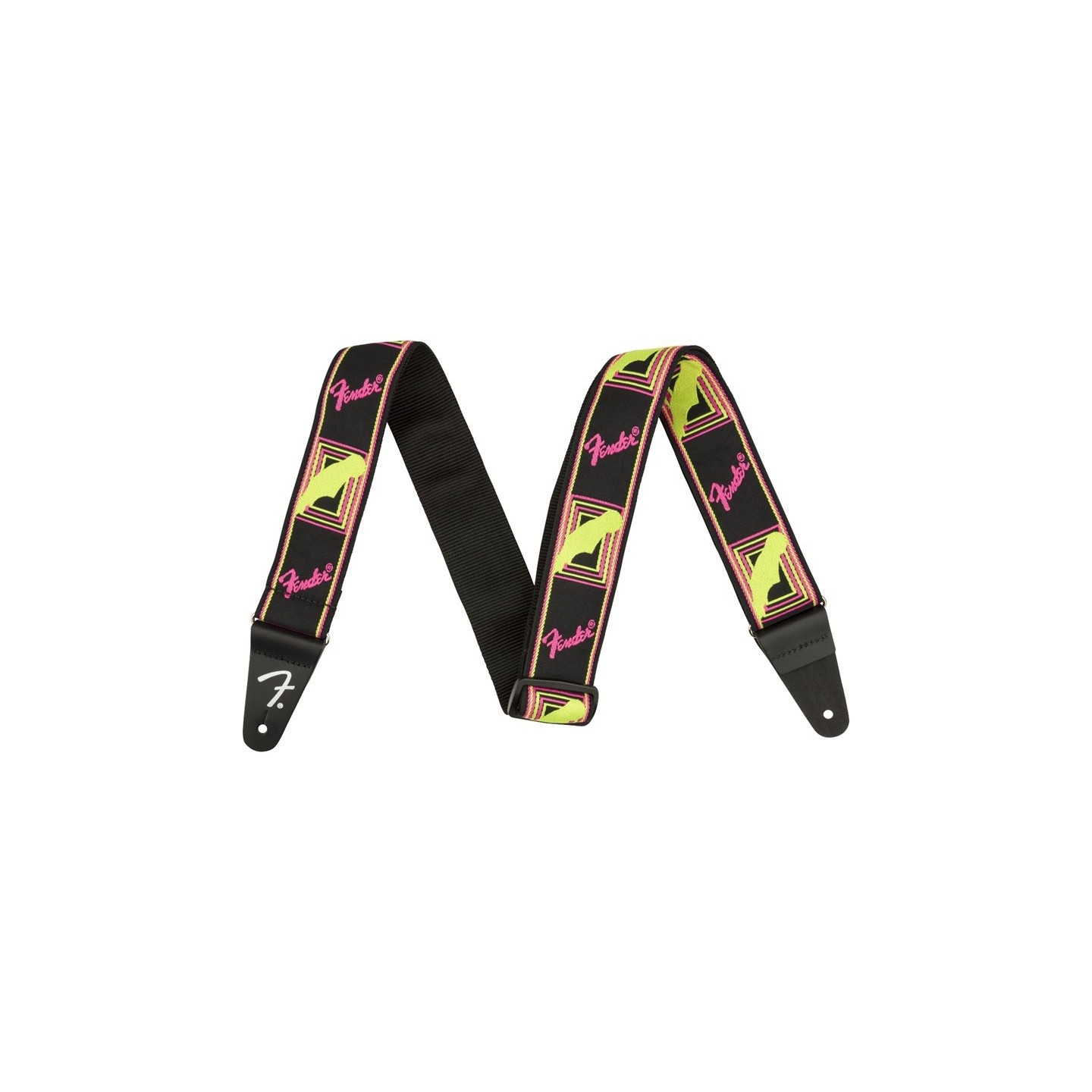 FENDER Tracolla Neon Monogrammed, Yellow/Pink - vai con la sigla