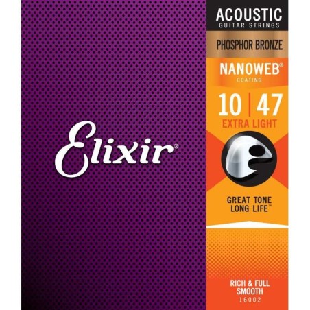 ELIXIR 16002 ACOUSTIC PHOSPHOR BRONZE Nanoweb, corde chitarra acustica - vai con la sigla