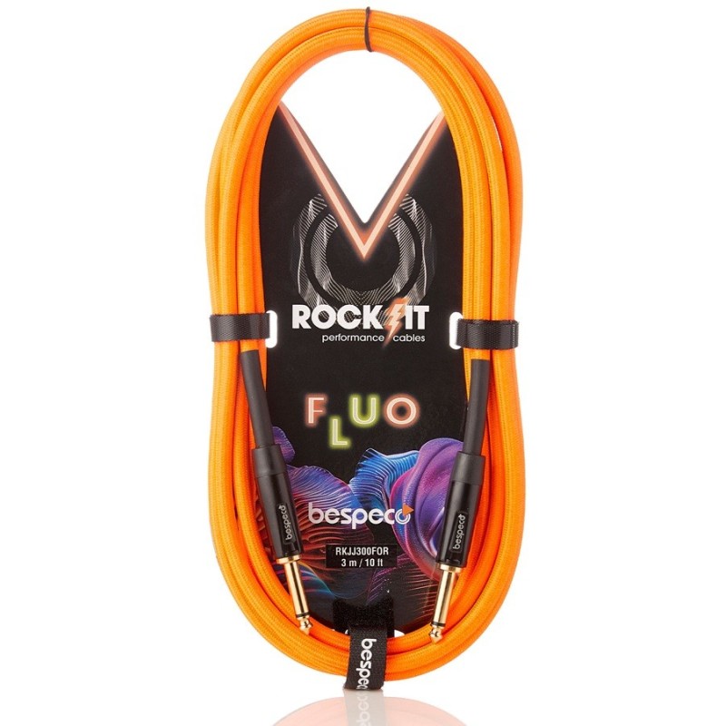 BESPECO Cavo fluo per strumento – jack Ø 6,3 mm – jack Ø 6,3 mm - 3mt orange - vai con la sigla