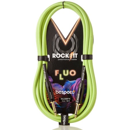 BESPECO Cavo fluo per strumento – jack Ø 6,3 mm – jack Ø 6,3 mm - 6mt giallo - vai con la sigla