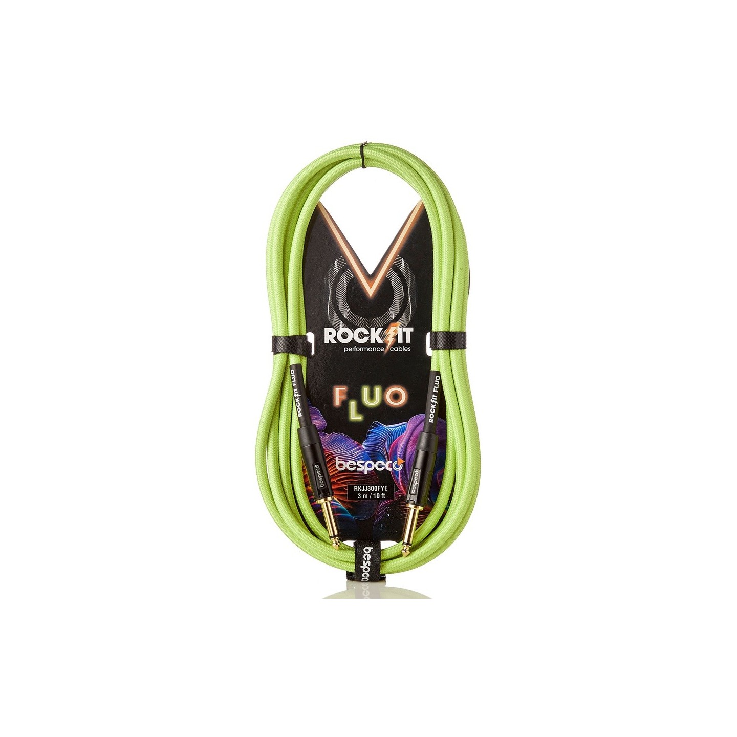 BESPECO Cavo fluo per strumento – jack Ø 6,3 mm – jack Ø 6,3 mm - 6mt giallo - vai con la sigla