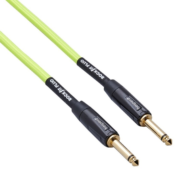 BESPECO Cavo fluo per strumento – jack Ø 6,3 mm – jack Ø 6,3 mm - 4,5mt giallo - vai con la sigla