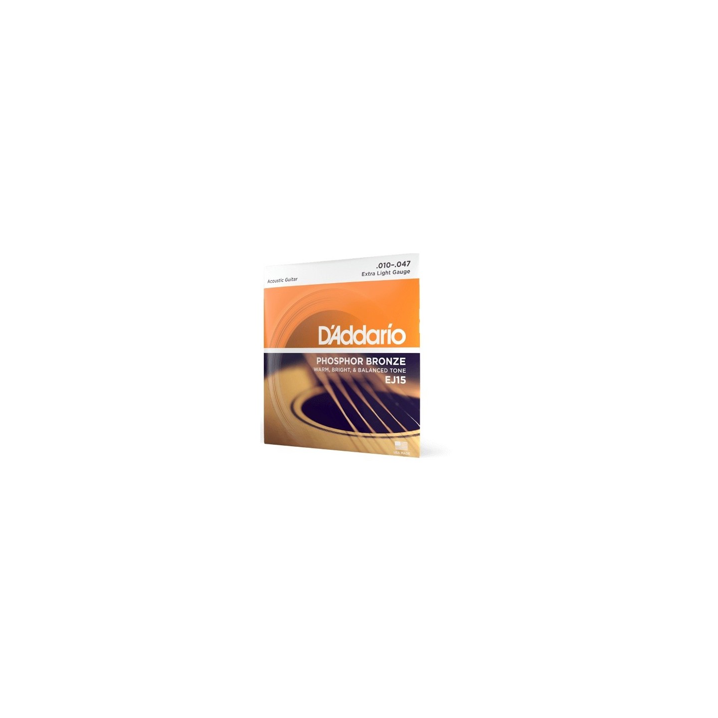 D'Addario EJ15 Phosphor Bronze Acoustic Guitar Strings, Extra Light, 10-47 - vai con la sigla