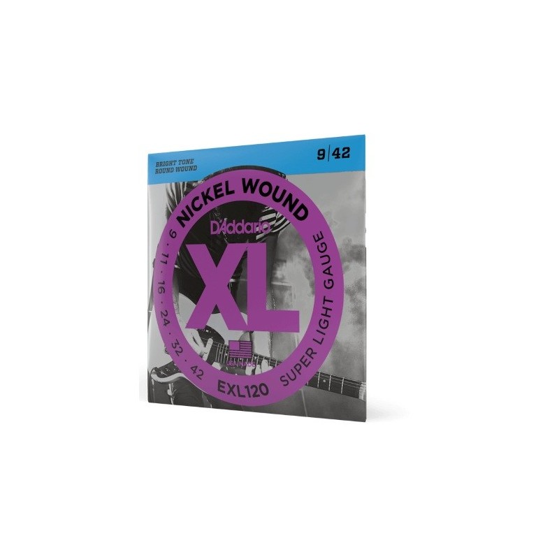 D'Addario EXL120 corde per chitarra elettrica, Nickel Wound, Super Light, 9-42 - vai con la sigla