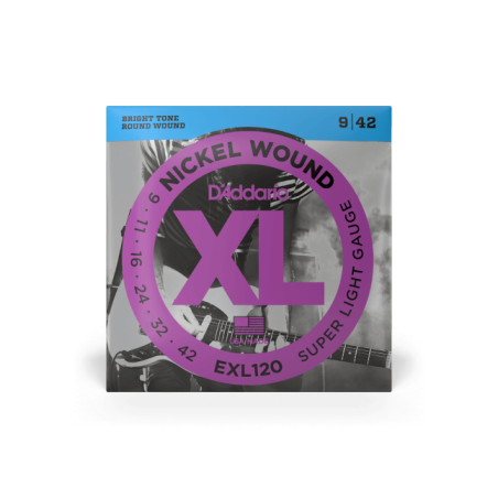 D'Addario EXL120 corde per chitarra elettrica, Nickel Wound, Super Light, 9-42 - vai con la sigla