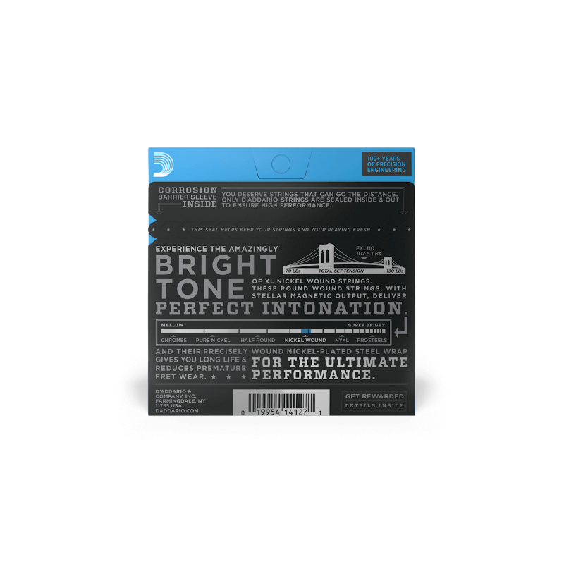 D'ADDARIO EXL110 per chitarra elettrica, Nickel Wound, Regular Light, 10-46 - vai con la sigla