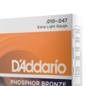D'Addario EJ15 Phosphor Bronze Acoustic Guitar Strings, Extra Light, 10-47 - vai con la sigla