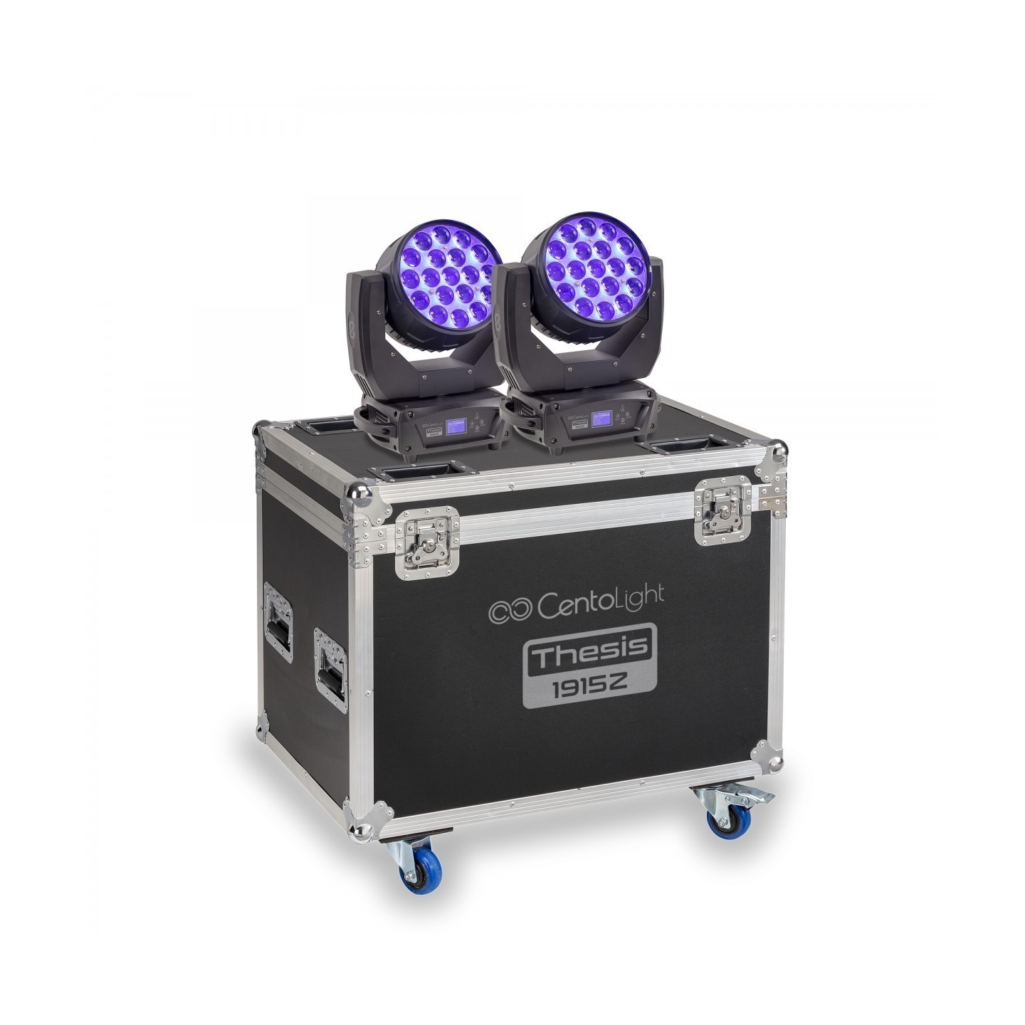 SET 2 TESTE MOBILI  CENTOLIGHT THESIS 1915Z CON FLIGHT CASE