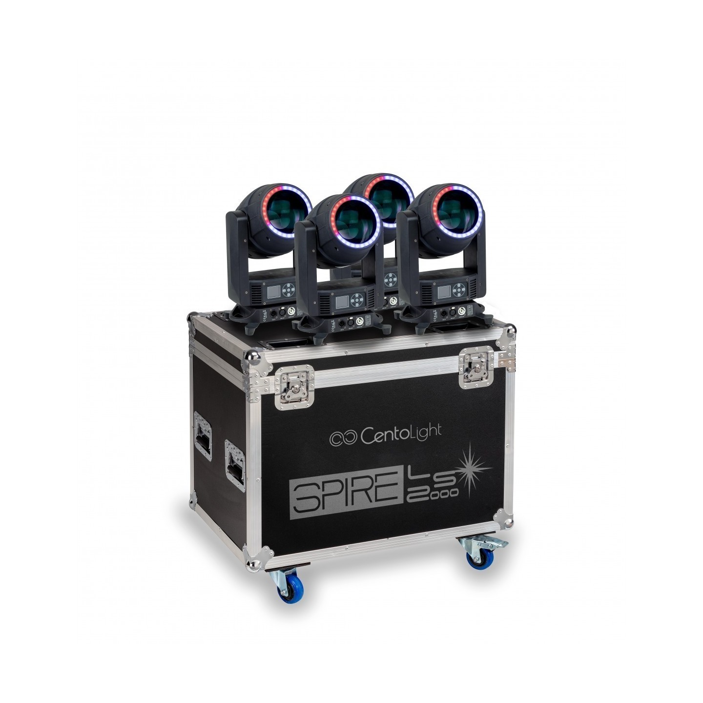 SET 4 TESTE MOBILI BEAM LASER SPIRE LS2000 CON FLIGHT CASE