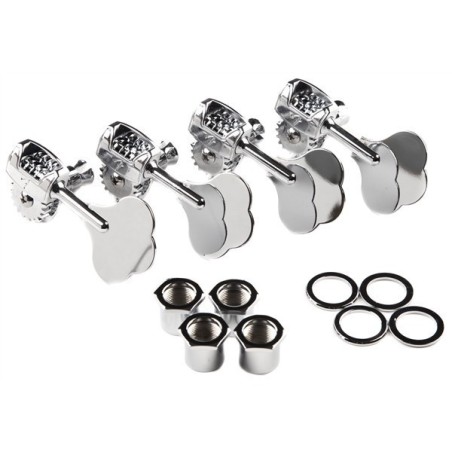 Fender Parts Deluxe "F" Stamp Bass Tuning Machines (4) Chrome 0097335049