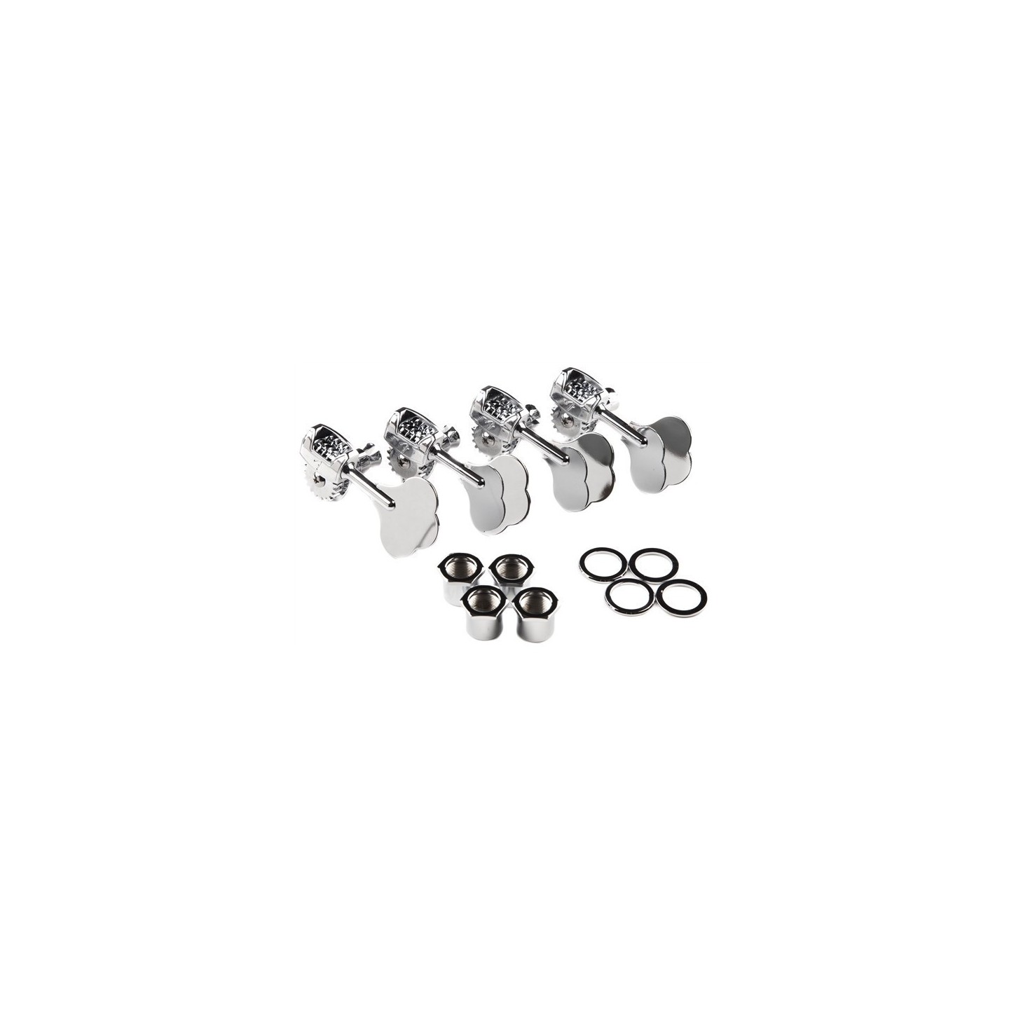 Fender Parts Deluxe "F" Stamp Bass Tuning Machines (4) Chrome 0097335049