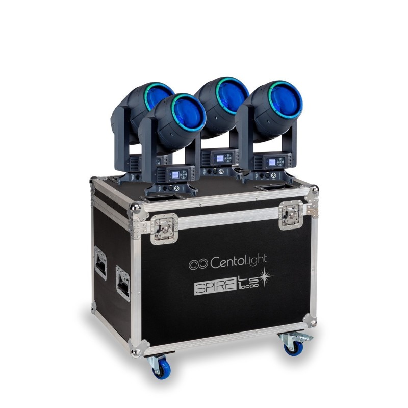 SET 4 TESTE MOBILI BEAM LASER SPIRE LS10000 CON FLIGHT CASE