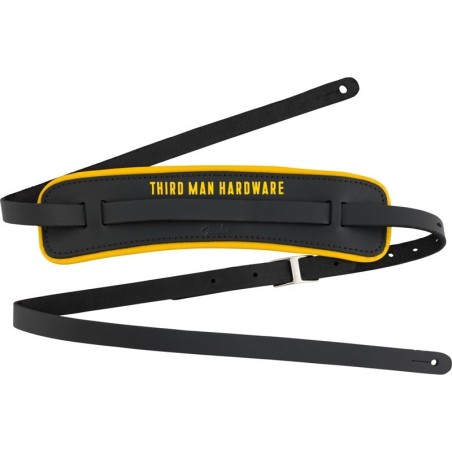 FENDER Tracolla x Third Man Hardware Leather Strap, Black/Yellow - vai con la sigla