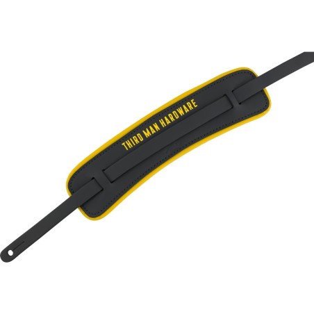 FENDER Tracolla x Third Man Hardware Leather Strap, Black/Yellow - vai con la sigla