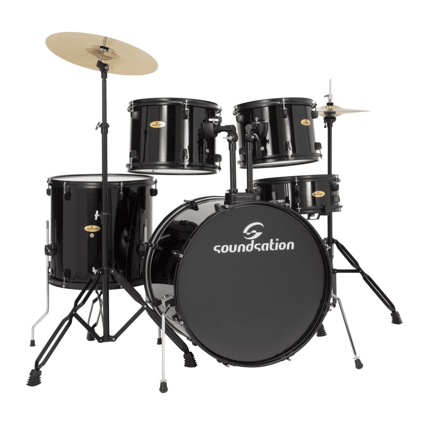 SOUNDSATION EDK22B-BK Drum Set 5 pcs in Pioppo con finitura rivestita Black - vai con la sigla