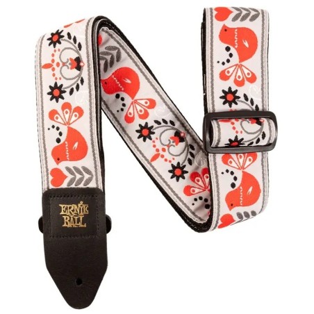 Ernie Ball 4689 Tracolla Red Bird Winter Jacquard 2021 - vai con la sigla