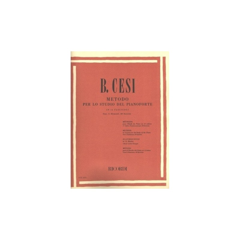 B. CESI- METODO PER LO STUDIO DEL PIANOFORTE FASCICOLO 1 - vaiconlasigla